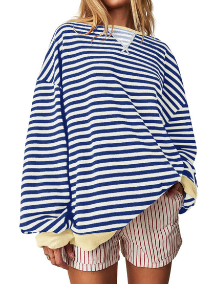 Marcelline™ – Naisten oversize-raidallinen collegepaita