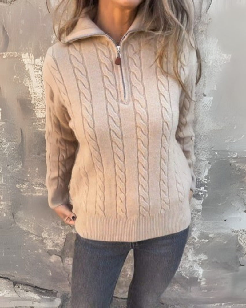 Donna™ – Rento puolivetoketjuinen villapaita