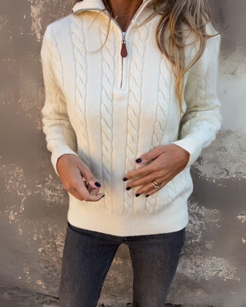 Donna™ – Rento puolivetoketjuinen villapaita