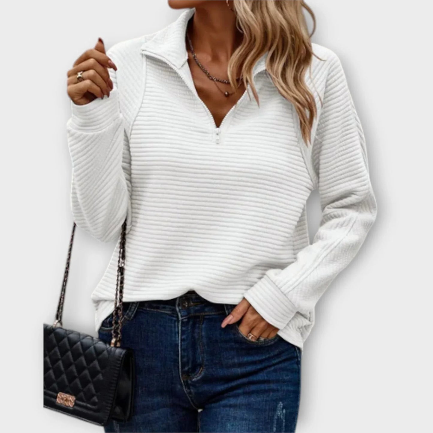 Melissa™ – Rento puolivetoketjuinen villapaita