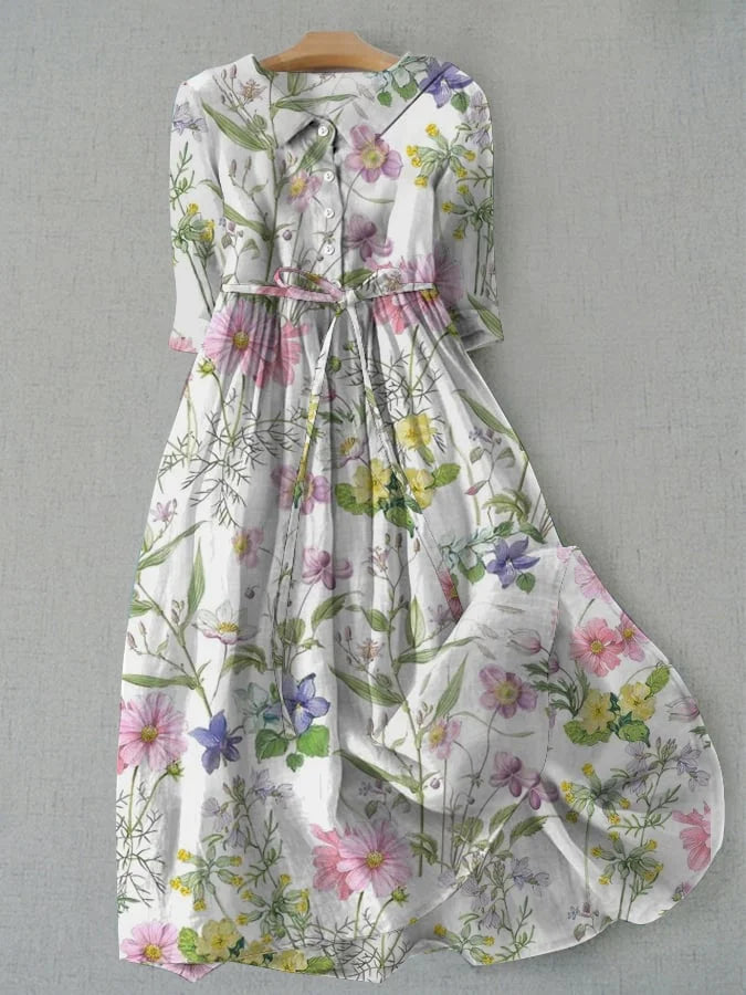 Antonia™ – Vintage-kukkakuvioinen A-linjainen mekko