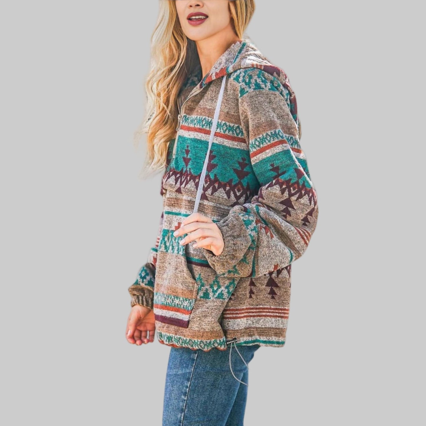 Josephina™ - Ylisuuri puolipitkä vetoketjullinen huppari