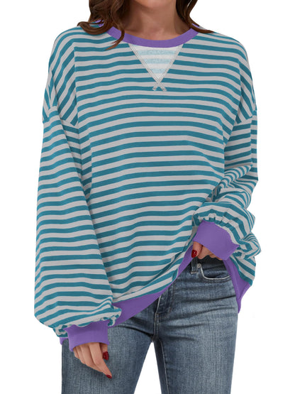 Marcelline™ – Naisten oversize-raidallinen collegepaita