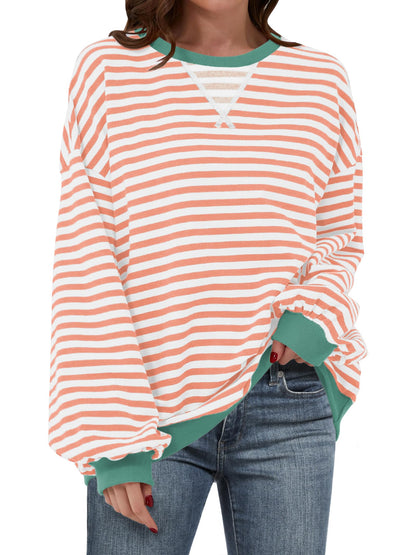 Marcelline™ – Naisten oversize-raidallinen collegepaita