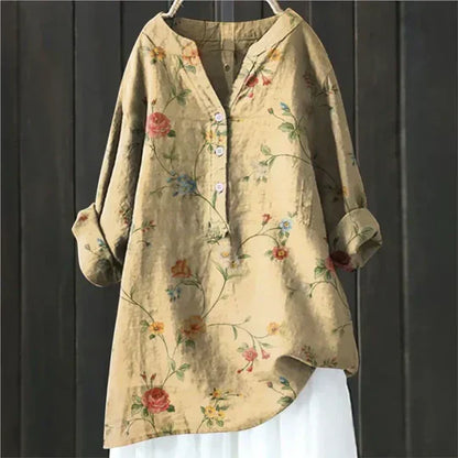 Nelda™ – Kukallinen V-pääntieblouse