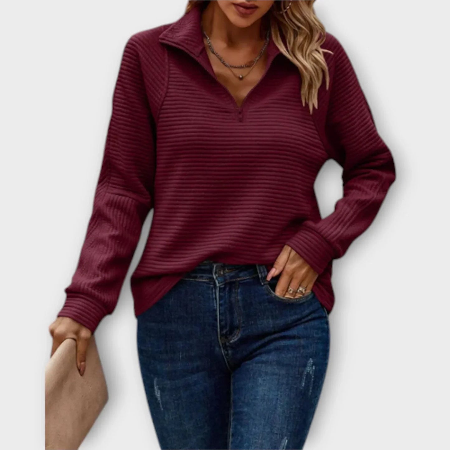 Melissa™ – Rento puolivetoketjuinen villapaita