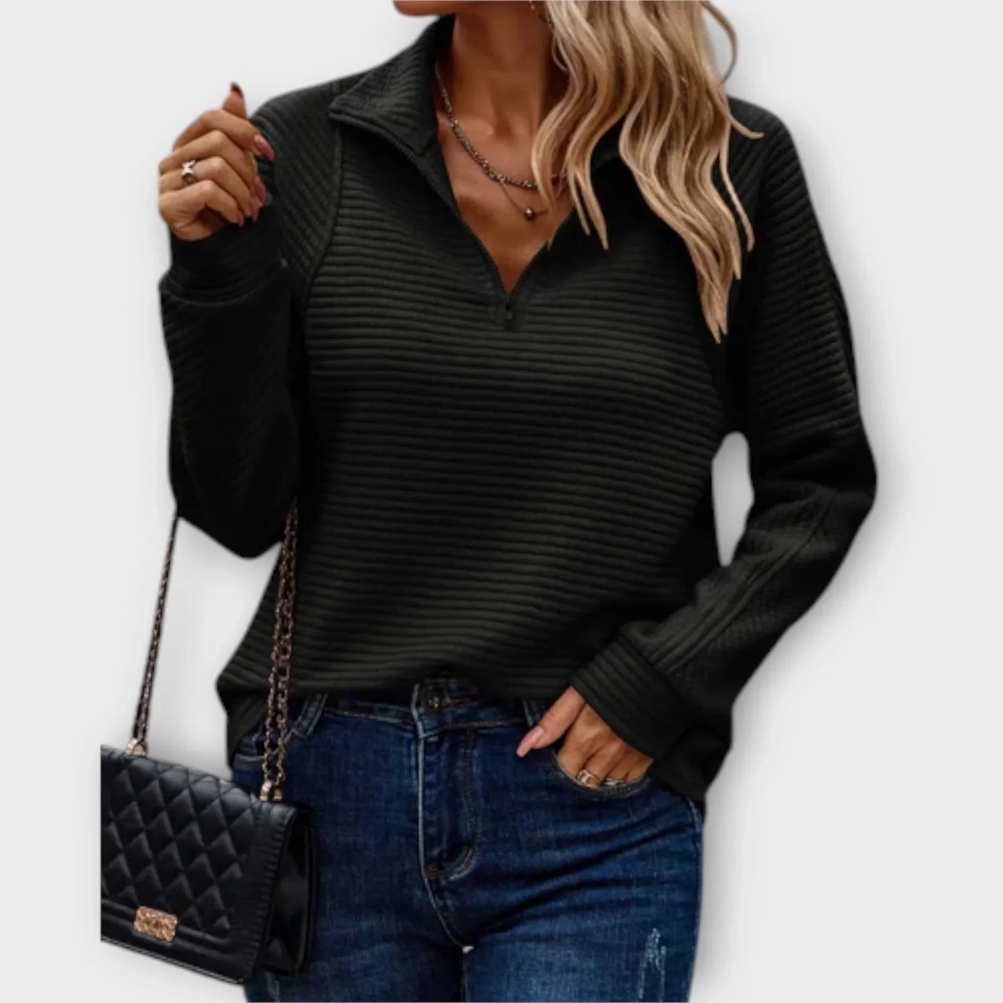 Melissa™ – Rento puolivetoketjuinen villapaita