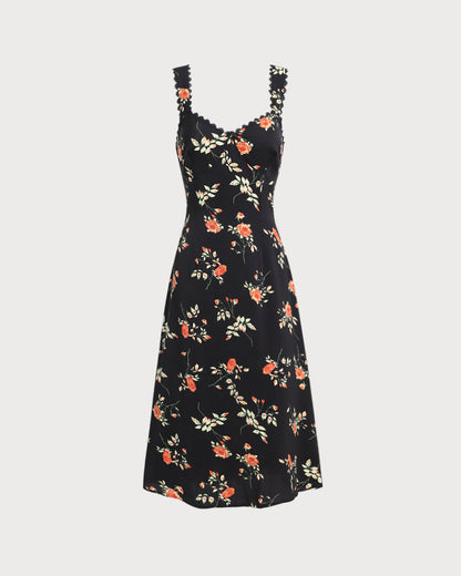 Rosalie™ – Elegantti Kukallinen Slim Fit Midi-mekko