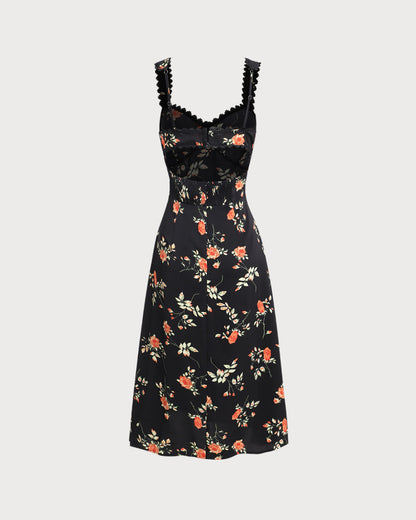 Rosalie™ – Elegantti Kukallinen Slim Fit Midi-mekko